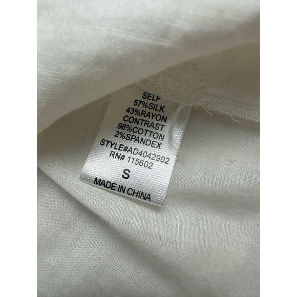 ASTR the Label Size Small Silk Blend Dress Lace White Knee Length Short Sleeve - Picture 11 of 14